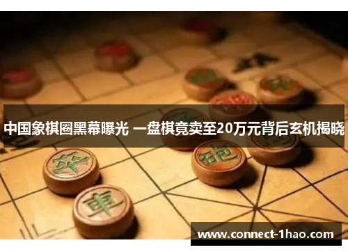 中国象棋圈黑幕曝光 一盘棋竟卖至20万元背后玄机揭晓